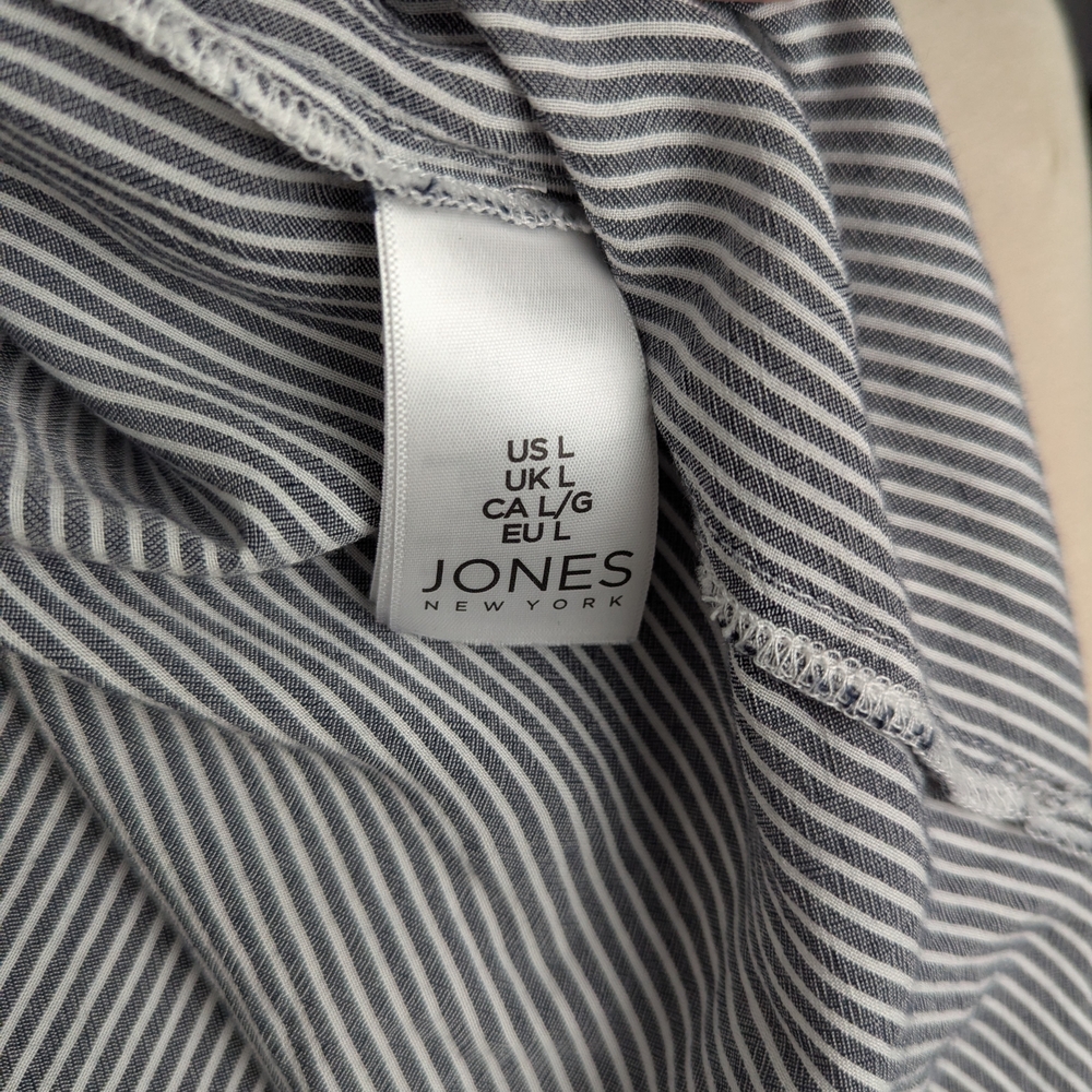 Jones New York Striped Ruffle Blouse - Picture 4 of 5